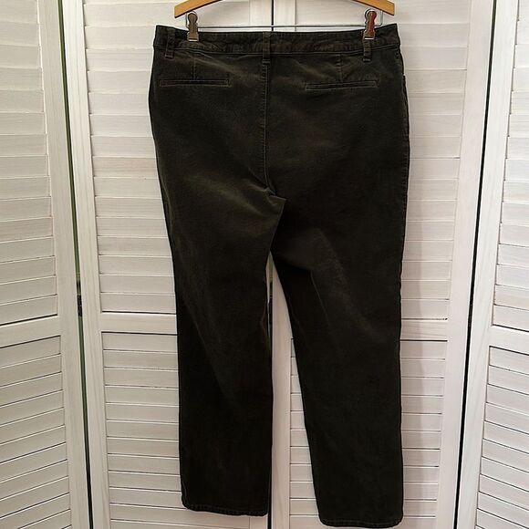#22-Talbots Corduroy Pants Size 14 Stretch Curvy Olive Green - Picture 7 of 12